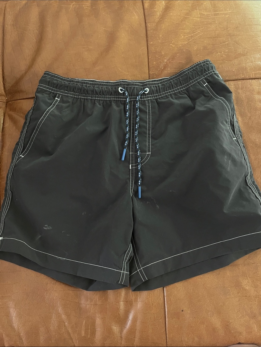 American Eagle Outfitters Black Kids Swim Trunks with Contrast Stitching